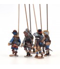 Armoured pikemen marching, soft hats (pikes not included)