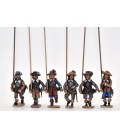 Armoured pikemen marching, soft hats (pikes not included)