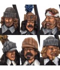 Musketeers marching, various headgear