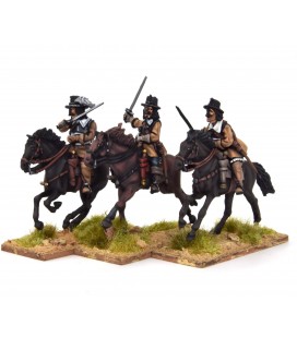 Cavalry charging with sword, breastplate and chapeau d'arme